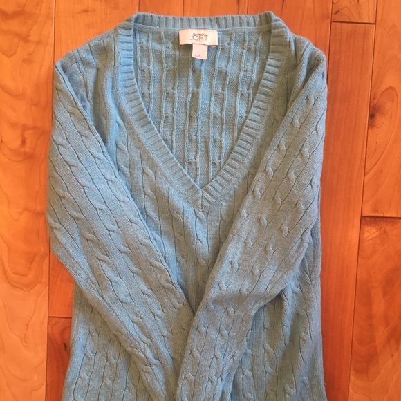 Small, light blue, Ann Taylor Loft, v neck sweater Small, light blue, Ann Taylor Loft, v neck sweater